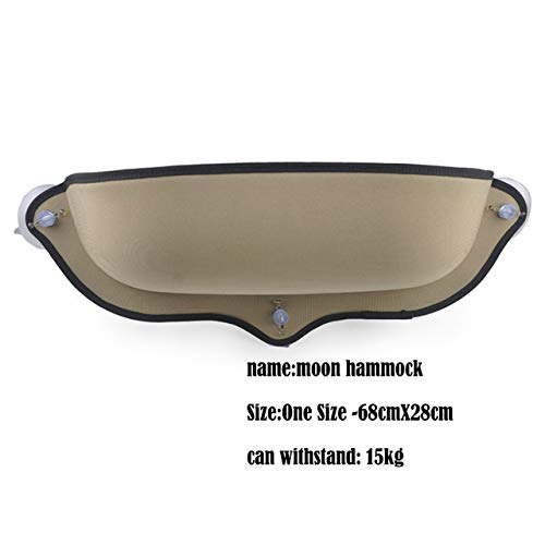XACIUESD Abnehmbare Cat Fenster Bett ultimative Sonnen Cat Fenster montiert Cat Hammock-Bett-Katze Lounger Perch Cushion Hanging Shelf Sitz (Color : Khaki, Size : Kostenlos) von XACIUESD