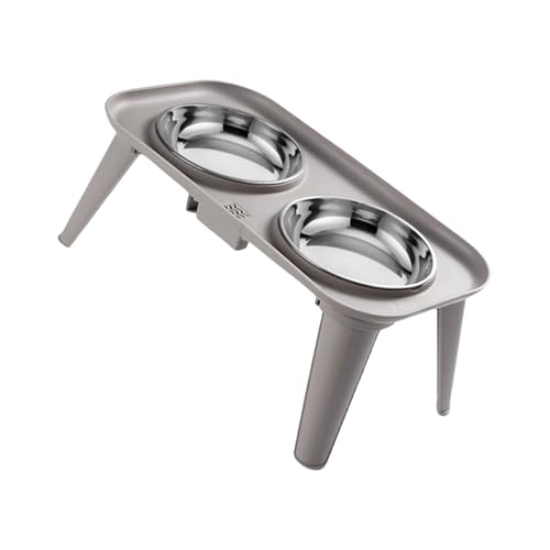 Erhöhter Futternapf aus Edelstahl mit Nackenentlastung, Fressnäpf-Design, mit Standfuß für große Rassen, erhöhter Wassernapf für Hunde von XAGMODSHN