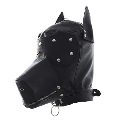 Hundekopf Motorhaube Gesichtsmaske Kopfbedeckungen Für Erwachsene Flirtenwerkzeug Halloween Kostüm Mit Verstellbarem Krawatten Auge Loch von XAGMODSHN