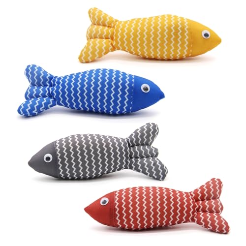 XAGMODSHN Buntes Fisch-Plüsch-Katzenspielzeug mit Katzenminze, zum Zahnen, Kauen, bunte Fische zum Trainieren XAGMODSHN Buntes Fisch-Plüsch-Katzenspielzeug mit Katzenminze, zum Zahnen, Kauen, bunte Fische zum Trainieren von XAGMODSHN