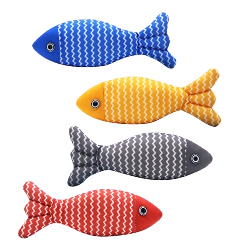 XAGMODSHN Buntes Fisch-Plüsch-Katzenspielzeug mit Katzenminze, zum Zahnen, Kauen, bunte Fische zum Trainieren XAGMODSHN Buntes Fisch-Plüsch-Katzenspielzeug mit Katzenminze, zum Zahnen, Kauen, bunte Fische zum Trainieren von XAGMODSHN