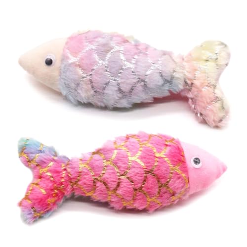 XAGMODSHN Buntes Fisch-Plüsch-Katzenspielzeug mit Katzenminze, zum Zahnen, Kauen, bunte Fische zum Trainieren XAGMODSHN Buntes Fisch-Plüsch-Katzenspielzeug mit Katzenminze, zum Zahnen, Kauen, bunte Fische zum Trainieren von XAGMODSHN