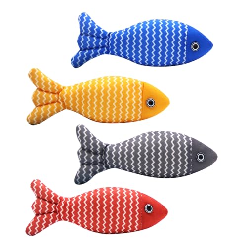 XAGMODSHN Buntes Fisch-Plüsch-Katzenspielzeug mit Katzenminze, zum Zahnen, Kauen, bunte Fische zum Trainieren XAGMODSHN Buntes Fisch-Plüsch-Katzenspielzeug mit Katzenminze, zum Zahnen, Kauen, bunte Fische zum Trainieren von XAGMODSHN