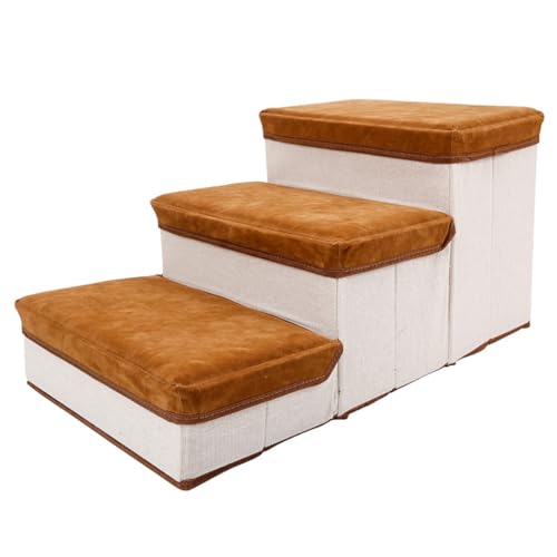 XAGMODSHN Easy Climbing Pet Stairs 3 Step Staircase for Small Dogs Cats Stable and Safe Dog Steps Pet Stair with Removable Cover XAGMODSHN Easy Climbing Pet Stairs 3 Step Staircase for Small Dogs Cats Stable and Safe Dog Steps Pet Stair with Removable Cover von XAGMODSHN