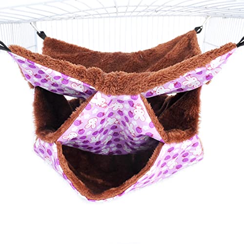 XAGMODSHN Hängematte für Kleintiere, 3-lagig, Bettspielzeug für Frettchen, Hamster, Papageien, Ratten, Schlaf- und Nickerchen, Käfig, Schaukelversteck von XAGMODSHN