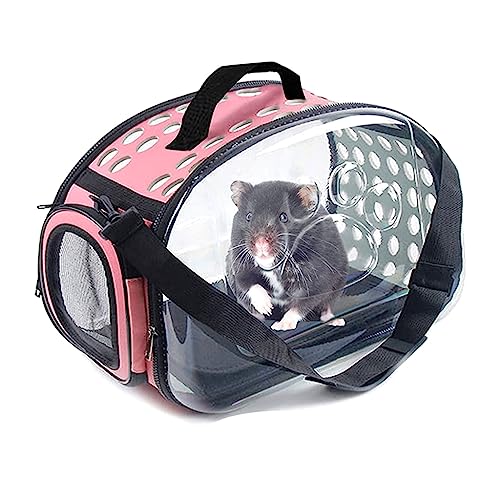 XAGMODSHN Hamster Träger Kleine Haustier Outdoor Reise Käfig Tragbare Träger Tragetasche Faltbare Reiseträger von XAGMODSHN