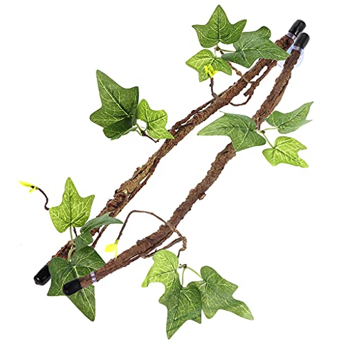 XAGMODSHN Kletterpflanzen mit Blättern Terrarium Pflanzendeko mit Saugnapf für Schlange 2 Stück Set von XAGMODSHN