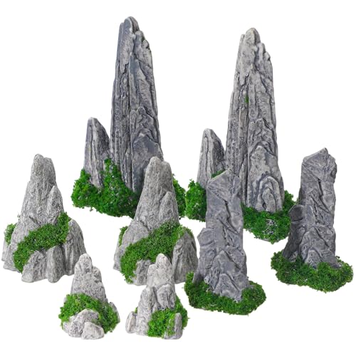 XAGMODSHN Künstliche kleine Dekorationen, Naturstil, 8 Stück, für Displays, Schreibtischarrangements, kreative Vistas, Kunstharz, Handwerk, Bergmodelle für Terrarien XAGMODSHN Künstliche kleine Dekorationen, Naturstil, 8 Stück, für Displays, Schreibtischarrangements, kreative Vistas, Kunstharz, Handwerk, Bergmodelle für Terrarien von XAGMODSHN