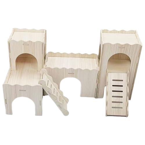 XAGMODSHN Nagerkäfig Möbel Meerschweinchen Holz Unterschlupf Multi Kammer Erkundung Spielzeug für Käfig Zubehör XAGMODSHN Nagerkäfig Möbel Meerschweinchen Holz Unterschlupf Multi Kammer Erkundung Spielzeug für Käfig Zubehör von XAGMODSHN