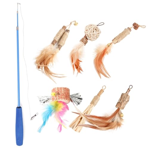 XAGMODSHN Silvervine Katzenspielzeug Zauberstab-Set mit Silvervine Katzen-Teaser-Nachfüllstab-Aufsätzen, Nachfüllpackungen, Katzenübungen XAGMODSHN Silvervine Katzenspielzeug Zauberstab-Set mit Silvervine Katzen-Teaser-Nachfüllstab-Aufsätzen, Nachfüllpackungen, Katzenübungen von XAGMODSHN