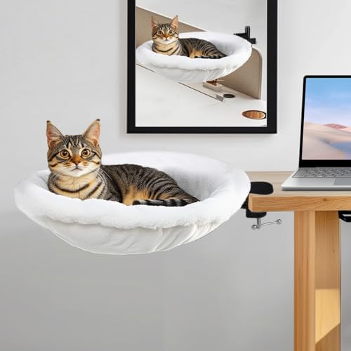 XANGNIER Katzenbett mit Stahlrahmen, Katzenbett für den Schreibtisch mit 2 austauschbaren Stoffen, verstellbar, niedliche Katzenhängematte, doppelte Verwendung, Katzenbett, Schreibtischhalterung, XANGNIER Katzenbett mit Stahlrahmen, Katzenbett für den Schreibtisch mit 2 austauschbaren Stoffen, verstellbar, niedliche Katzenhängematte, doppelte Verwendung, Katzenbett, Schreibtischhalterung, von XANGNIER