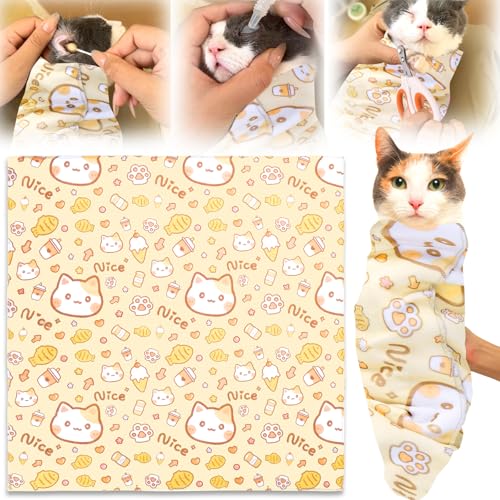 XANGNIER Katzenwickel für die Fellpflege, Katzenfessel, zum Schneiden von Nägeln, Stoff-Burrito-Wickel zum Nagelschneiden, kratzfest, Anti-Entkommen, multifunktionales Wickeltuch, Haustier-Werkzeug XANGNIER Katzenwickel für die Fellpflege, Katzenfessel, zum Schneiden von Nägeln, Stoff-Burrito-Wickel zum Nagelschneiden, kratzfest, Anti-Entkommen, multifunktionales Wickeltuch, Haustier-Werkzeug von XANGNIER