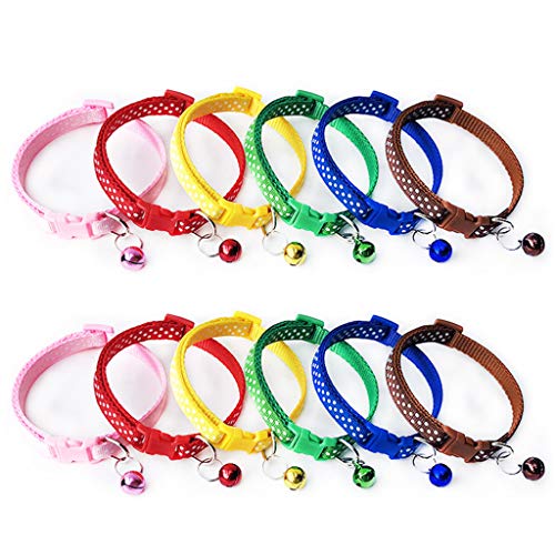 XANHOY Verstellbares Halsband für Halsbänder, buntes Polypropylen, Sicherheitshalsband mit Glöckchen, 12 Stück, dauerhaft, weich XANHOY Verstellbares Halsband für Halsbänder, buntes Polypropylen, Sicherheitshalsband mit Glöckchen, 12 Stück, dauerhaft, weich von XANHOY
