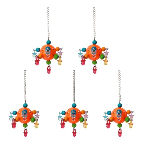 XBOKA 5 x Vogelbeißspielzeug für Papageien zum Kauen von Nymphensittichen, Vogelspielzeug mit Futterlöchern XBOKA 5 x Vogelbeißspielzeug für Papageien zum Kauen von Nymphensittichen, Vogelspielzeug mit Futterlöchern von XBOKA