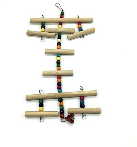 Papagei Spielzeug Graupapagei Spielzeug Papagei Kauspielzeug Farbperle Runde Holzschnur for Aufhängen Vogelkäfig Zubehör Kleines und mittleres Papageienspielzeug von XCC