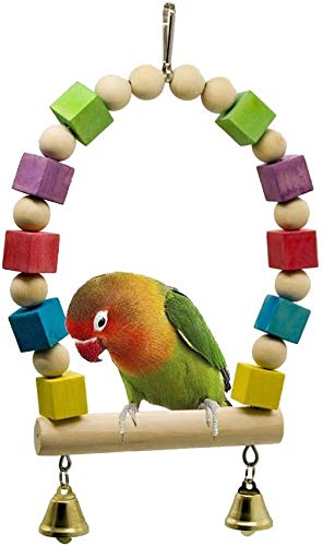 Parrot Supplies Vogelspielzeug, Bunte Holzklötze, Holzständer, Schaukelständer, Ständer, Leiter von XCC