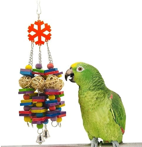 Spielzeug for Vögel Wellensittich Spielzeug Vogel Kaublöcke Spielzeug bunter Papagei hängende Holzperlen Spielzeug Vogelschaukel Spielzeug for kleine Sittiche, Liebesvögel von XCC
