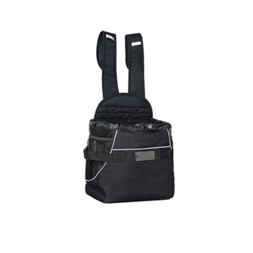 Hunderucksack, tragbare kleine Haustiertasche, Faltbare Haustier-Brusttasche, geeignet für Reisen und Wandern (Black 28 * 22 * 26CM) von XCSCUK