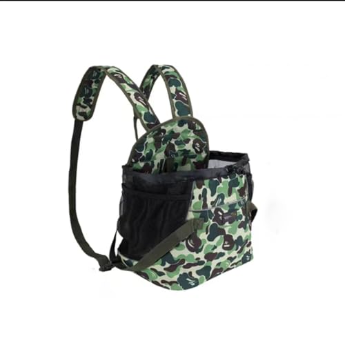 Hunderucksack, tragbare kleine Haustiertasche, Faltbare Haustier-Brusttasche, geeignet für Reisen und Wandern (Camouflage 28 * 22 * 26CM) von XCSCUK