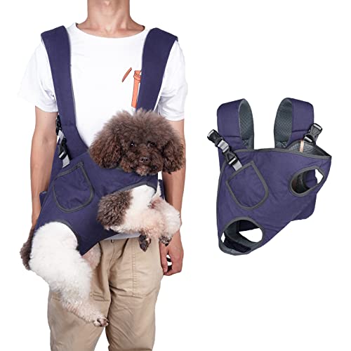 Hunderucksack, tragbare kleine und mittelgroße Haustiertasche an der Schulter, horizontal hängendes Design, geeignet für Reisen und Camping (Blue 2 B) von XCSCUK
