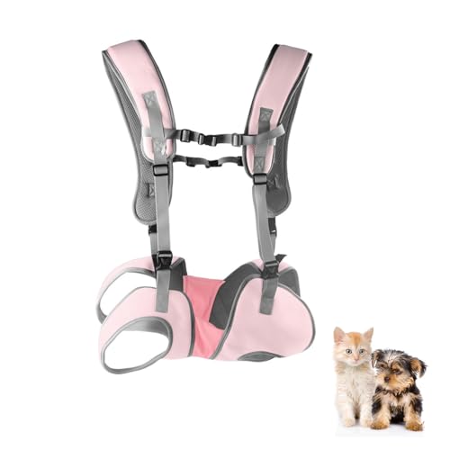 Hunderucksack, tragbare kleine und mittelgroße Haustiertasche an der Schulter, horizontal hängendes Design, geeignet für Reisen und Camping (pink B) von XCSCUK