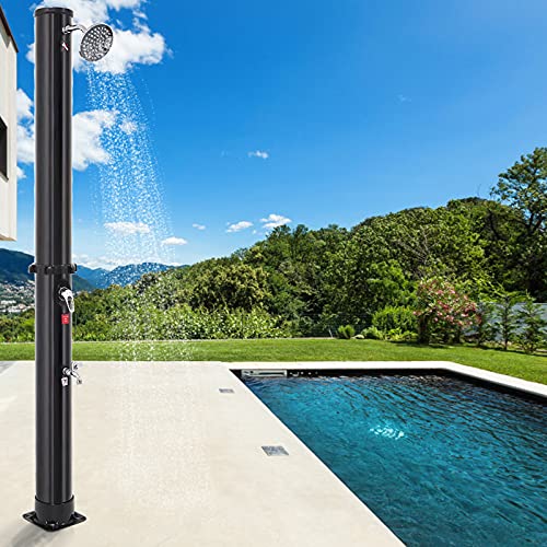 XDAILUYYDS Solardusche 35 Liter, Solar Gartendusche mit Wasserhahn und Regenduschkopf Einstellbare Wassertemperatur, Außendusche für Pool Strand und Garten von XDAILUYYDS
