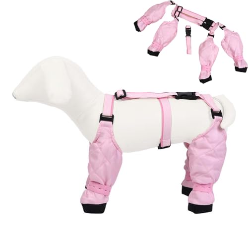 Hosenträger für Hunde, Pfotenstiefel, Leggings, verstellbare Hundepfotenbeine, Schutz, Outdoor-Hundestiefel, wasserdicht, für kleine, mittelgroße und große Hunde, Hundebedarf von XDGJTBFMY