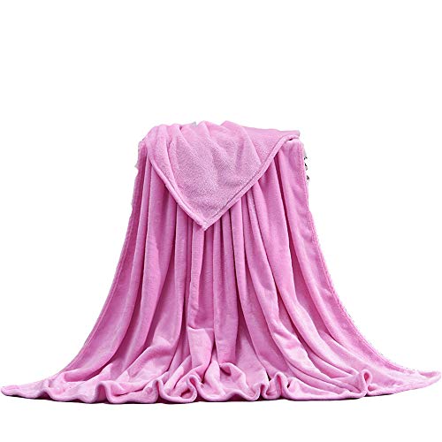 XDKS Coral Fleece-Decke, Flanell-Fleece, weiche Überwurf-Decke für Sofa/Stühle/Couch – leicht, warm und gemütlich (100 x 140 cm, pink) von XDKS