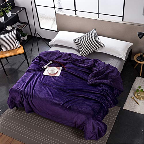 XDKS Fleecedecke, Überwurf, Sherpa-Fleece-Überwurf, Decke für Couch, grau, Plüschdecke, Überwurf, Größe weich, warm, Sherpa-Decken, Bettüberwürfe (100 x 120 cm, Dream Purple) von XDKS