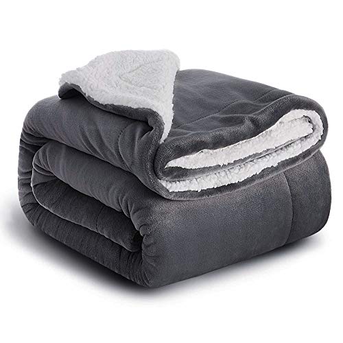 XDKS Fleecedecke, warm, flauschig, wendbar, Mikrofaser, solide Decken für Bett und Couch (150 cm x 200 cm, dunkelgrau) von XDKS