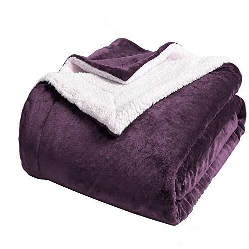 XDKS Fleecedecke, warm, flauschig, wendbar, Mikrofaser, solide Decken für Bett und Couch (200 x 230 cm, lila) von XDKS