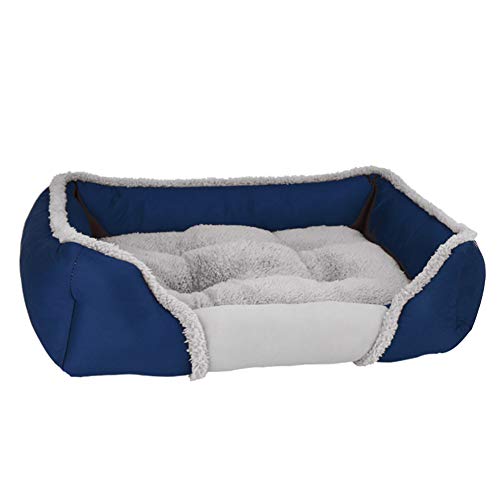 XDKS Hundebett, waschbar, Plüsch-Hundebett, rutschfeste Unterseite, selbstwärmend und atmungsaktiv, Premium-Bettwäsche (S,hellblau) von XDKS