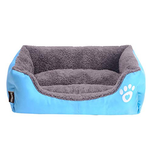 XDKS Hundebett, waschbar, super weiches Haustier-Sofa, Katzenbett, rutschfeste Unterseite, selbstwärmend und atmungsaktiv, Haustierbett, Premium-Bettwäsche (XXL, blau) von XDKS