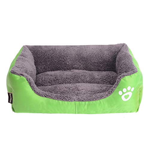 XDKS Hundebett, waschbar, super weiches Haustier-Sofa, Katzenbett, rutschfeste Unterseite, selbstwärmend und atmungsaktiv, Haustierbett, Premium-Bettwäsche (XXL, grün) von XDKS