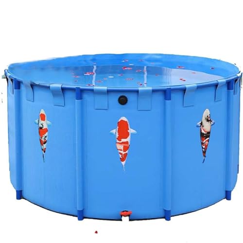 Fischteich-Pool Aus Segeltuch, Runder Oberirdischer Pool, Faltbarer/Tragbarer Pool-Aquarium Mit Ablassventil, Zucht Im Freien, Reservoir,1.2x0.6m von XDLYWUZIQ