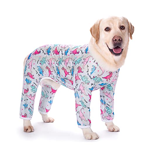 Big Dog Onesie Bottoming Dog Pajamas for Dog Coats Pullover Anti Licking Dog Jumpsuit Prevent Shedding Hair Surgery Recovery Suit Reduce Angst Dog Shirt for Medium Large Dogs(DGTX01-Dinosaur-XS) von XDOOXMLX