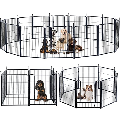 Hunde-Laufstall, tragbarer Outdoor-Hundezaun, Hundezaun für den Innenbereich, Hundelaufstall für große/mittlere/kleine Hunde, Hundezäune für den Hof, mit Türen, faltbarer Metall-Laufstall (81,3 cm, 16 Paneele) Hunde-Laufstall, tragbarer Outdoor-Hundezaun, Hundezaun für den Innenbereich, Hundelaufstall für große/mittlere/kleine Hunde, Hundezäune für den Hof, mit Türen, faltbarer Metall-Laufstall (81,3 cm, 16 Paneele) von XDPET