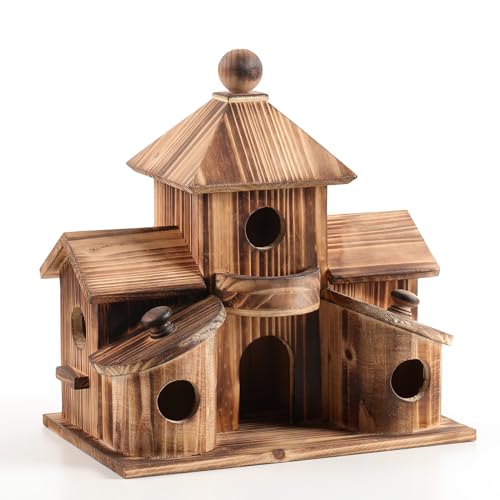 2-in-1 Vogelhaus und Vogelfutterstation. Vogelhaus für draußen, Kolibrihaus mit 6 Löchern, Bluebird Finken Kardinals zum Aufhängen großes Vogelhaus, Nistkasten Vogelhaus für Hinterhof/Terrasse Dekor. 2-in-1 Vogelhaus und Vogelfutterstation. Vogelhaus für draußen, Kolibrihaus mit 6 Löchern, Bluebird Finken Kardinals zum Aufhängen großes Vogelhaus, Nistkasten Vogelhaus für Hinterhof/Terrasse Dekor. von XDYGHH