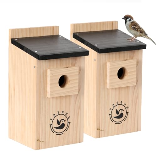 Vogelhäuser für draußen, Vogelhaus-Set, Kolibrihaus, blaues Vogelhaus, Zaunkönig, Schwalbe, Finken, 2 Stück Vogelhäuser für draußen, Vogelhaus-Set, Kolibrihaus, blaues Vogelhaus, Zaunkönig, Schwalbe, Finken, 2 Stück von XDYGHH