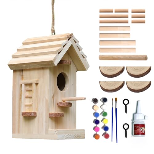 Vogelhaus-Set aus Holz, Vogelhaus-Set für Erwachsene zum Bauen, Vogelhäuser für draußen, Holzbearbeitung für Erwachsene und DIY-Vogelhaus Vogelhaus-Set aus Holz, Vogelhaus-Set für Erwachsene zum Bauen, Vogelhäuser für draußen, Holzbearbeitung für Erwachsene und DIY-Vogelhaus von XDYGHH