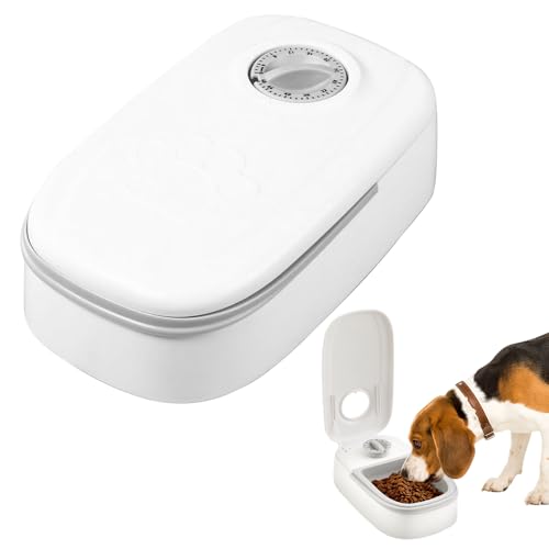 XEERUN Automatischer Katzenfutterspender mit 48H Timer, 350ml Automatische Mahlzeiten Katzenfutterspender, Automatischer Haustierfutterspender Trocken- und Nassfutterspender, für Katzen und kleine von XEERUN