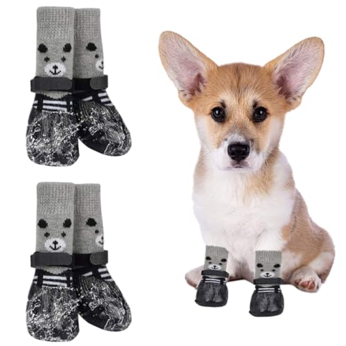 XENQITO 2 Paar Doppelseitige Anti-Rutsch Hundesocken Weiche Socken den Pfotenschutz von Hunden Pet Socken mit verstellbaren Riemen für Kleine-Mittlere Tiere den Innen- und Außenbereich XENQITO 2 Paar Doppelseitige Anti-Rutsch Hundesocken Weiche Socken den Pfotenschutz von Hunden Pet Socken mit verstellbaren Riemen für Kleine-Mittlere Tiere den Innen- und Außenbereich von XENQITO
