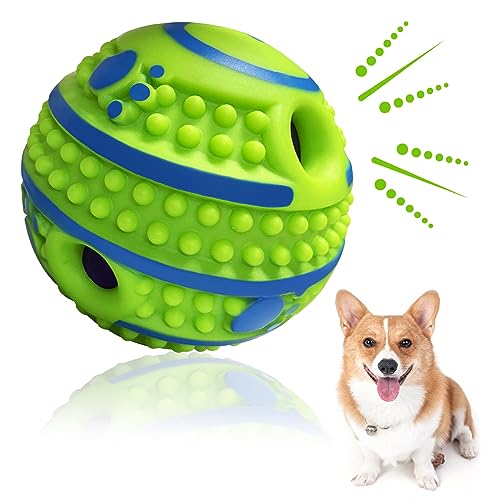 XFRJK Kichernball für Hunde, 8,8 cm, stacheliger Hundespielzeug, Ball, interaktives kleines Hundespielzeug, Zahnreinigung, Hundespielzeug, Ball, Kichern, Geräusche, zum Spieltraining für mittelgroße von XFRJK