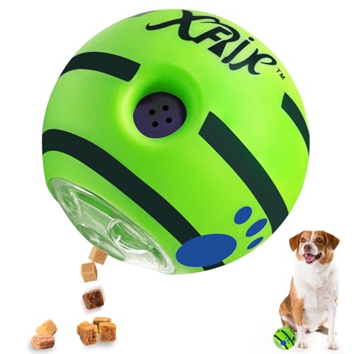 XFRJK Leckerliball für Hunde, 10 cm, lustiger Sound, Futterspender, interaktiver Hundeball für IQ-Training, Futter für kleine, mittelgroße und große Hunde, Geschenk von XFRJK
