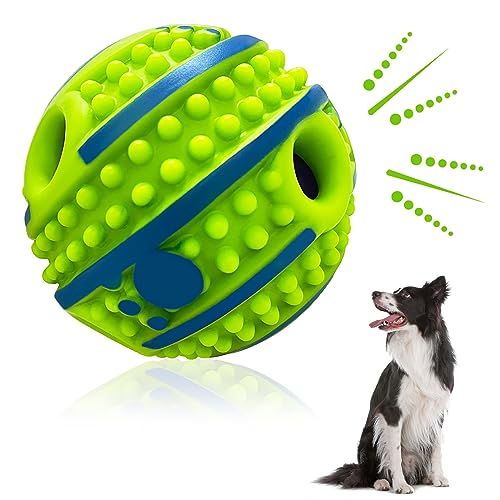XFRJK Spiky Giggle Ball für Hunde, 10 cm, Zahnreinigung, Hundespielzeug, Ball, interaktiver Hundeball, Kichern, Geräusche beim Schütteln oder Rollen für Spieltraining für mittelgroße und große Hunde von XFRJK