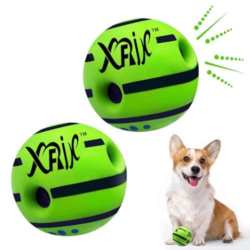 XFRJK Wackelball für Hunde, 8,8 cm, interaktives Kichergeräusch, Wackelball für Training, Spielen, kleine Hunde, 2 Stück von XFRJK