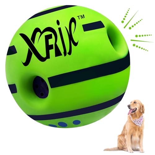 XFRJK Wobble Giggle Ball 14 cm Hundespielzeug Ball für große Hunde, interaktives Hundespielzeug, selbstspielender Kicherball für Hundetraining, Verbesserung des IQ-Hundegeschenks von XFRJK