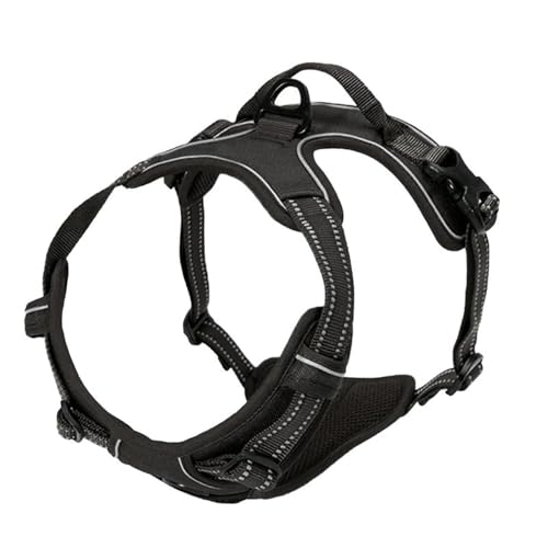 XFSRG Hundegeschirr Leuchtend Reflektierend Geschirr Hund Sicherheitsgeschirr Für Kleine Mittelgroße Große Hunde (L) von XFSRG