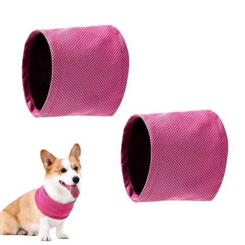 XFSRG Kühlhalsband für Hunde Atmungsaktiv Wärmeableitung Bandana Hund undehalsband mit Tuch Kühlend Geeignet für Kühlhunde im Sommer (Rot, L) von XFSRG