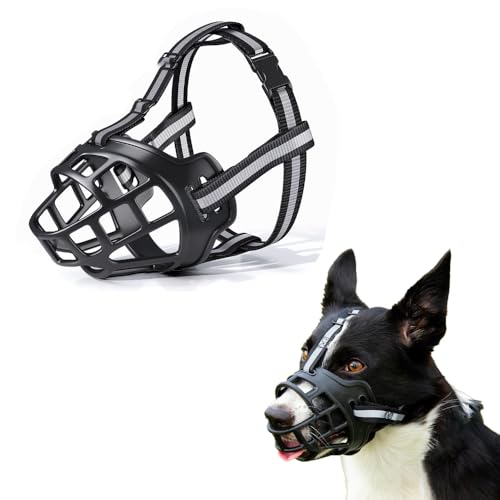 XFSRG Maulkorb Für Hunde Verstellbarer Maulkorb Für Große Hunde Sicherer Giftköderschutz Hund Komfortabler Maulkorb Französische Bulldogge Ideal Für Spaziergänge Und Training (M) von XFSRG
